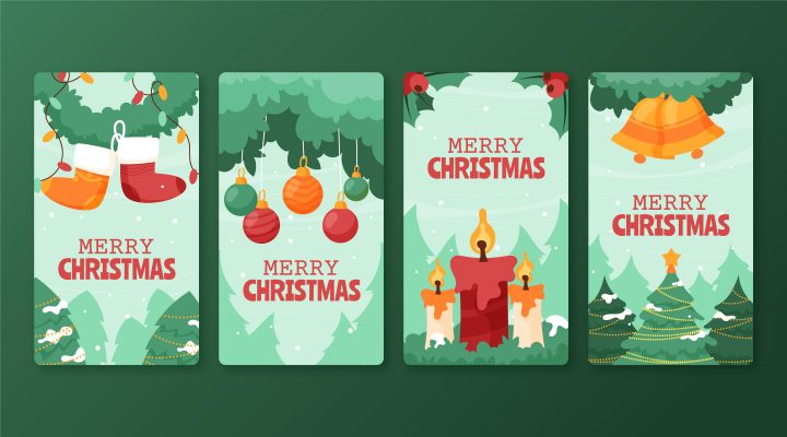 Hand-Drawn Flat Christmas Instagram Stories Collection – Festive Social Media Templates